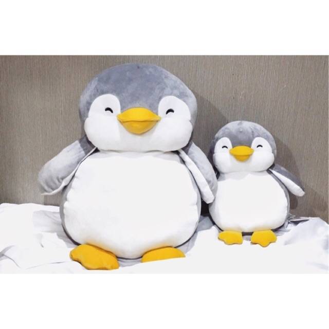 BONEKA MINISO PENGUIN PINGUIN DOLL PLUSH TOY GREY BLUE WHITE YOU ARE SLEEPING