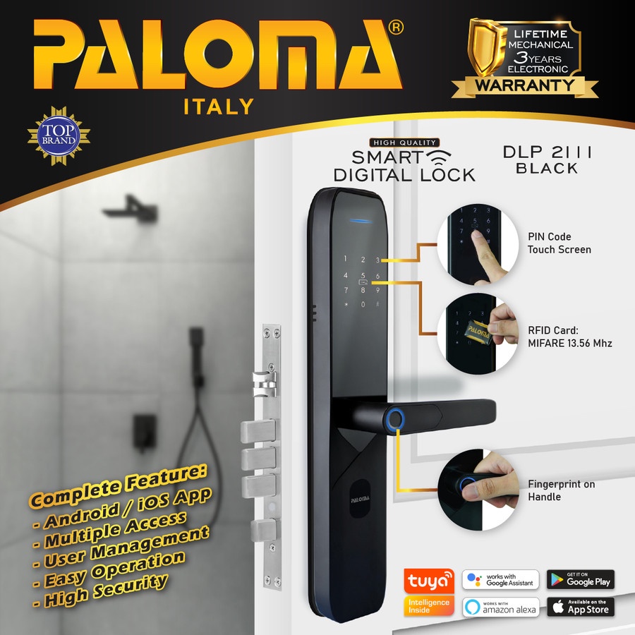 PALOMA DIGITAL LOCK SMART DLP 2111 HOME KUNCI PINTU DOOR HANDLE