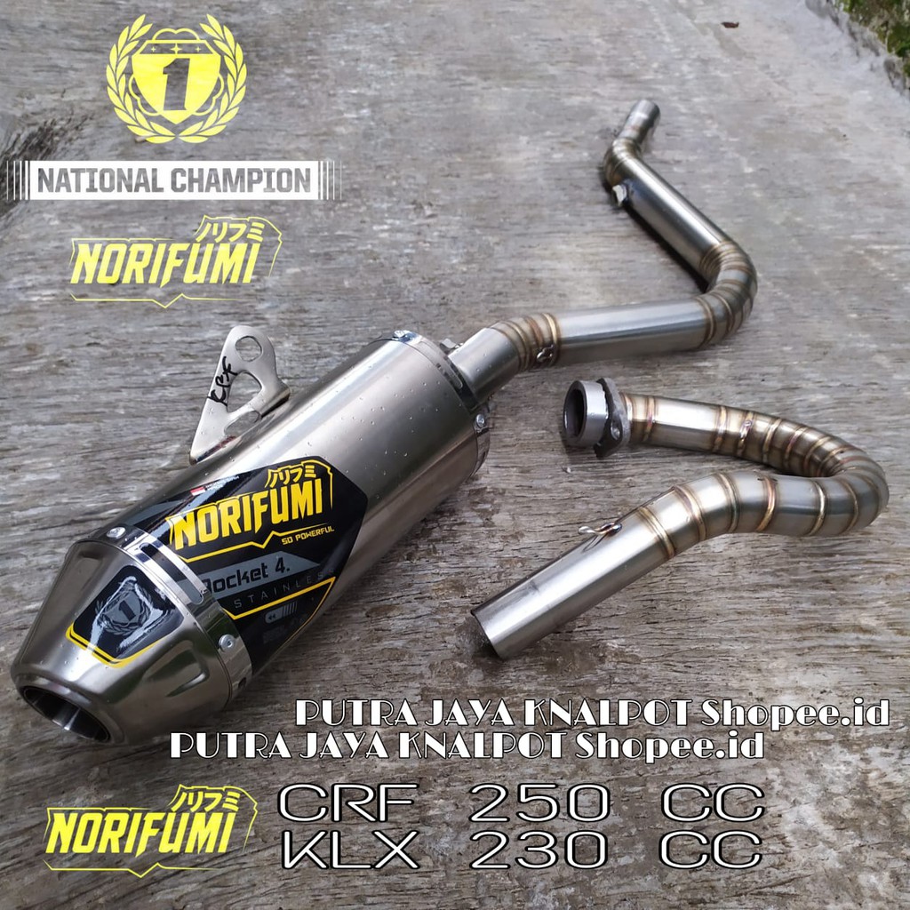 KNALPOT RACING PNP KLX 230 CC KLX 250 CC CRF 230 CC CRF 250 CC BAHAN FULL STAINLESS