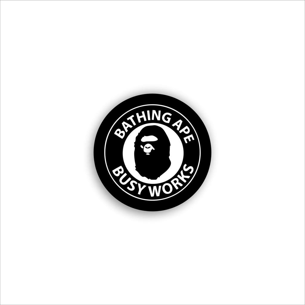 

Stiker brand stiker distro BAPE bahan graftac anti air