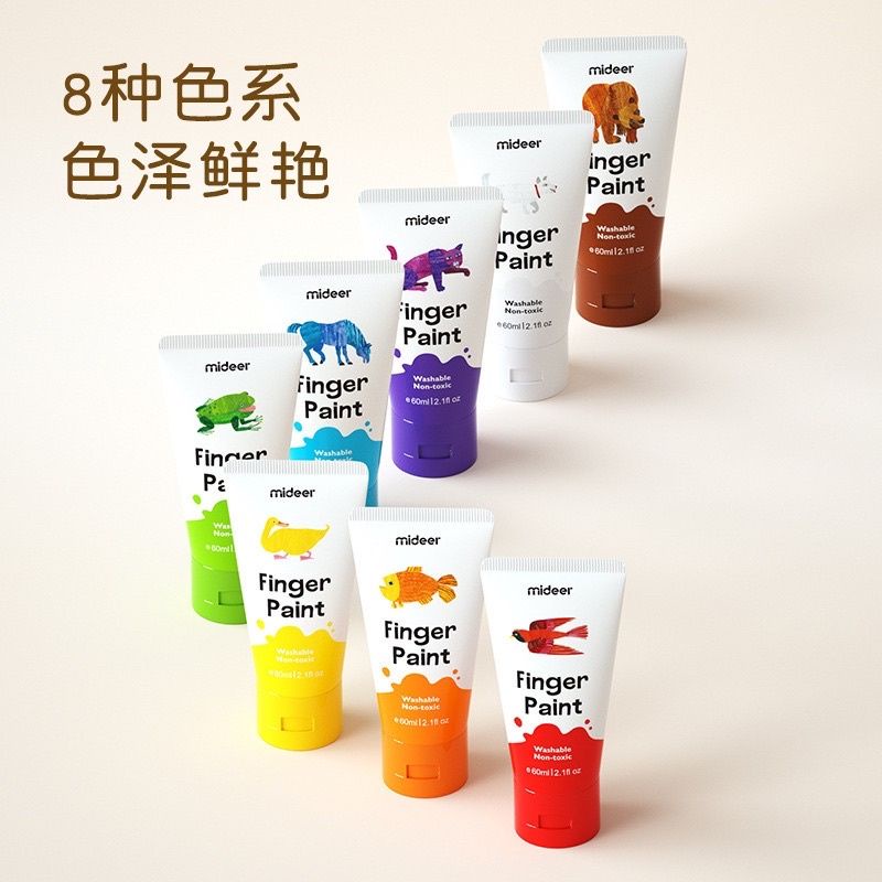 mideer washable non toxic finger paint painting cat isi 8