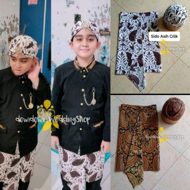 Sapit Urang + Blangkon Anak, Motif Sido Asih Cilik