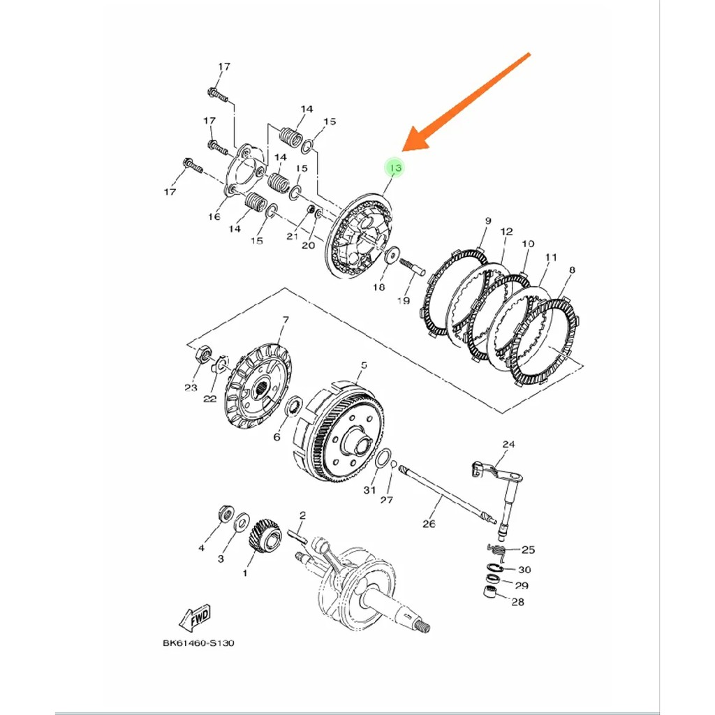 LAWAN KAKI 3 DUDUKAN KAMPAS KOPLING R15 VVA V3 MT15 XSR VIXION R 155 ORIGINAL BK6-E6351-00