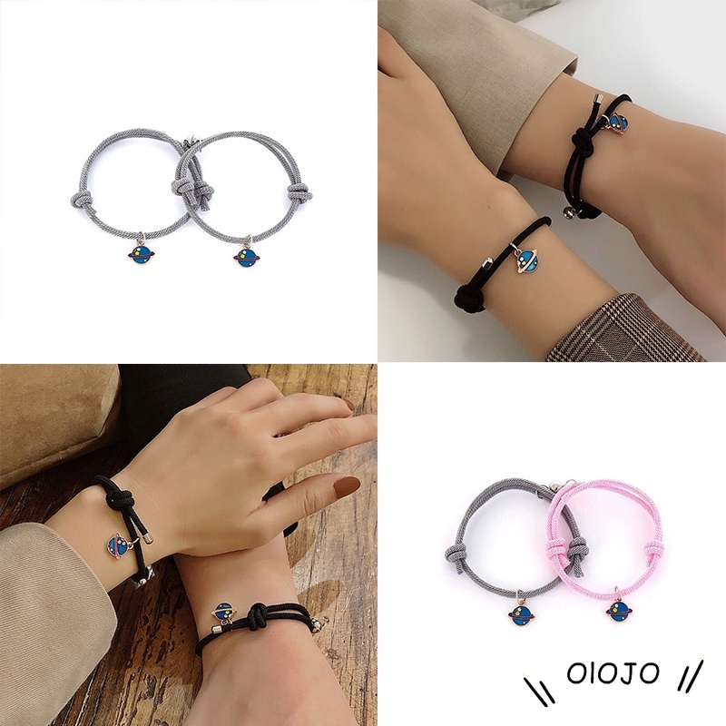 1 Pasang Gelang Couple Magnet Gelang Tali Couple Magnet Attract Persahabatan Tangan Bracelets - ol