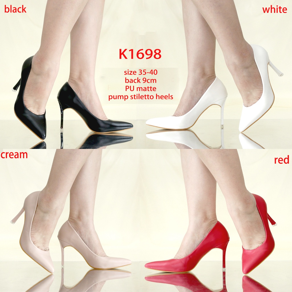 Sepatu Kerja Pantofel Heels 9cm - Pump Heels Fashion 4warna KY1698