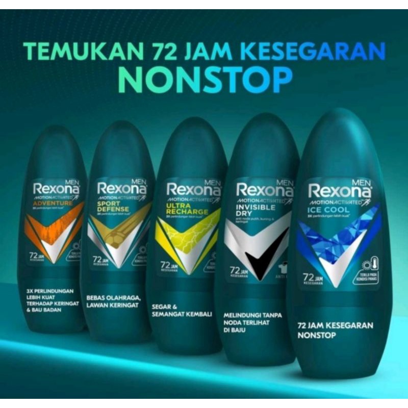 REXONA Men Roll On 72 Jam Deodorant 45ml Rexona Men