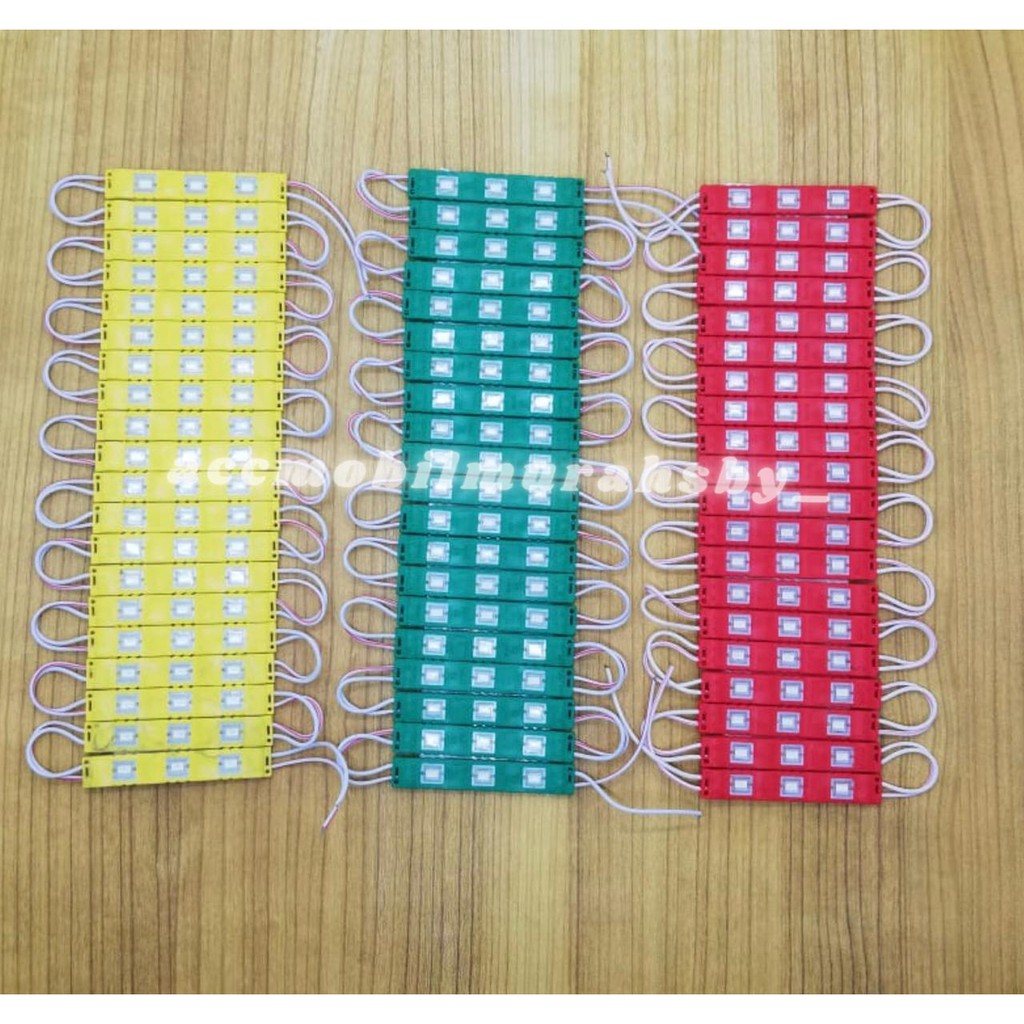 Modul LED 3 mata Panjang 24volt/12volt harga per 5 pcs