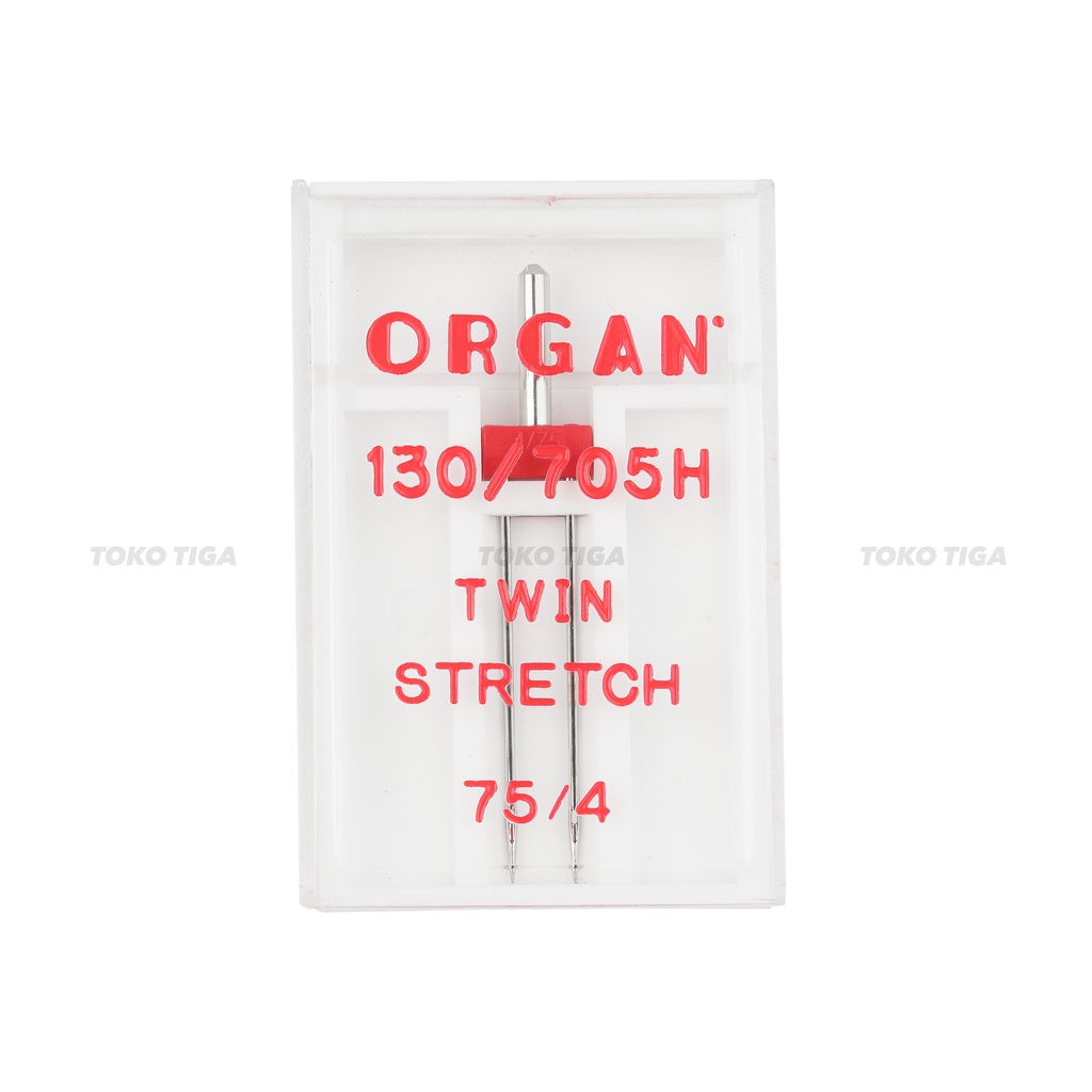 Organ Twin Stretch Needles - Jarum Kembar Bahan Melar Ukuran 75/4mm