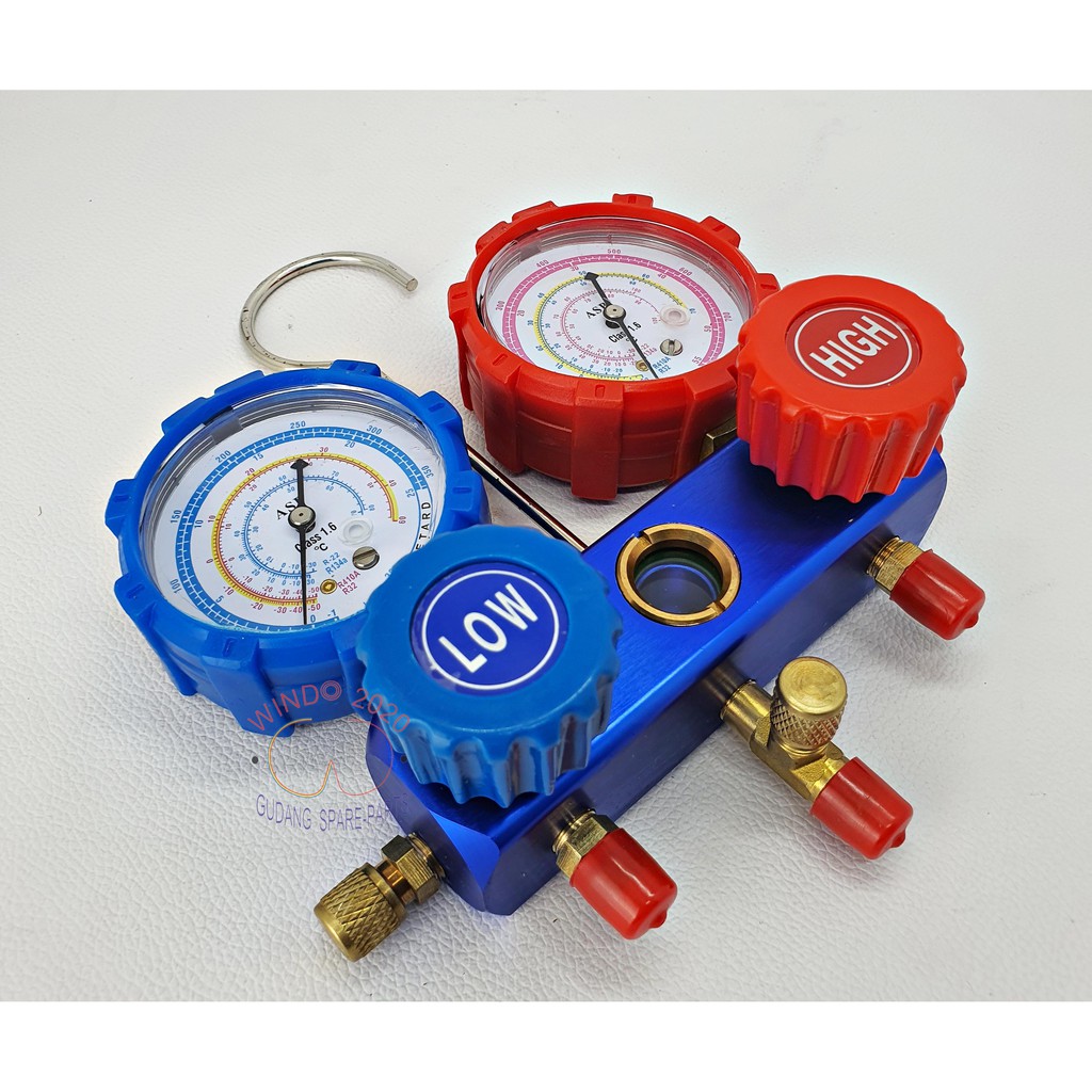 MANIFOLD DOUBLE TEKANAN TINGGGI R32 &amp; R410 PREMIUM CLASS | ANALISER , ANALIZER , MANIFOL , MANIPOL