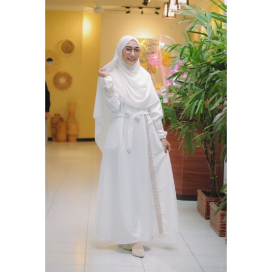 Baru Gamis Abaya Putih Yourist Premium & Katun Madina
