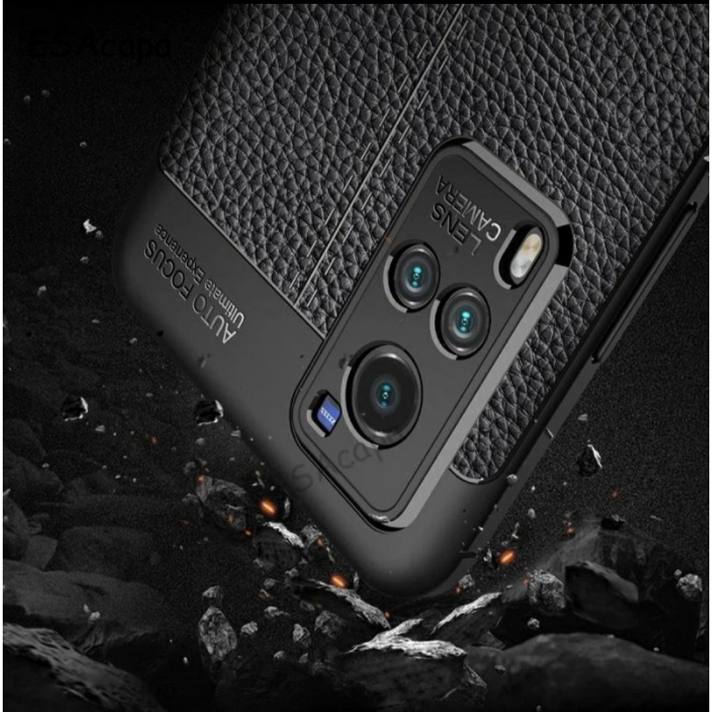 Auto focus leather kulit texture VIVO X60 PRO X60 case cover casing