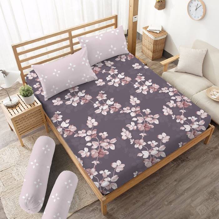Kintakun - Sprei King 180 Fiji Kintakun Dluxe Microfiber (5in1) 20 cm Ungu