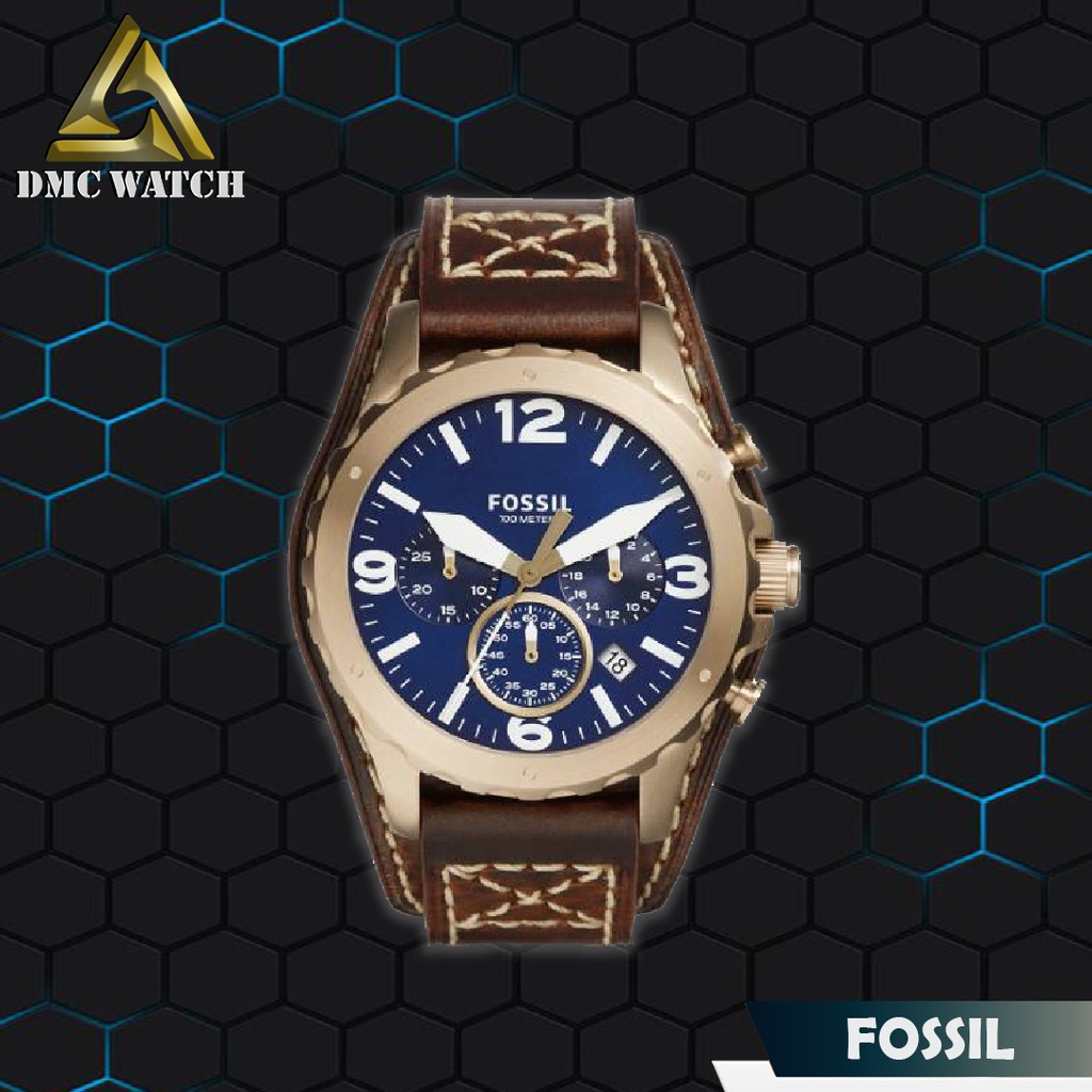 Jam Tangan Fossil JR-1505 Nate Chronograph Original Warranty + TinBox