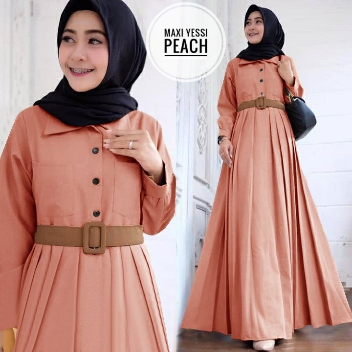 015 MAXI YESSI Busana Muslim Baju Pakaian Gamis Maxi Dress Baru Murah Grosir TanahAbang