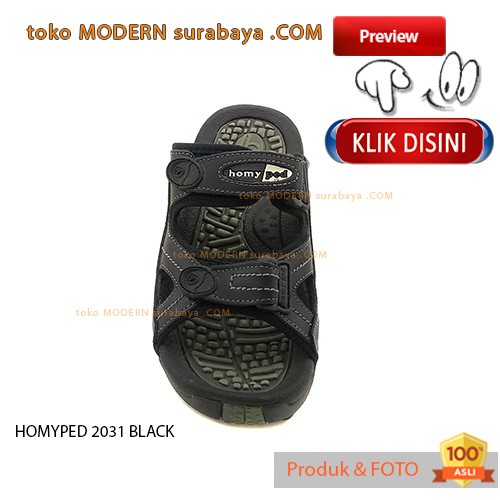 HOMYPED-MA-2031-BLACK sandal gunung pria slip on casual