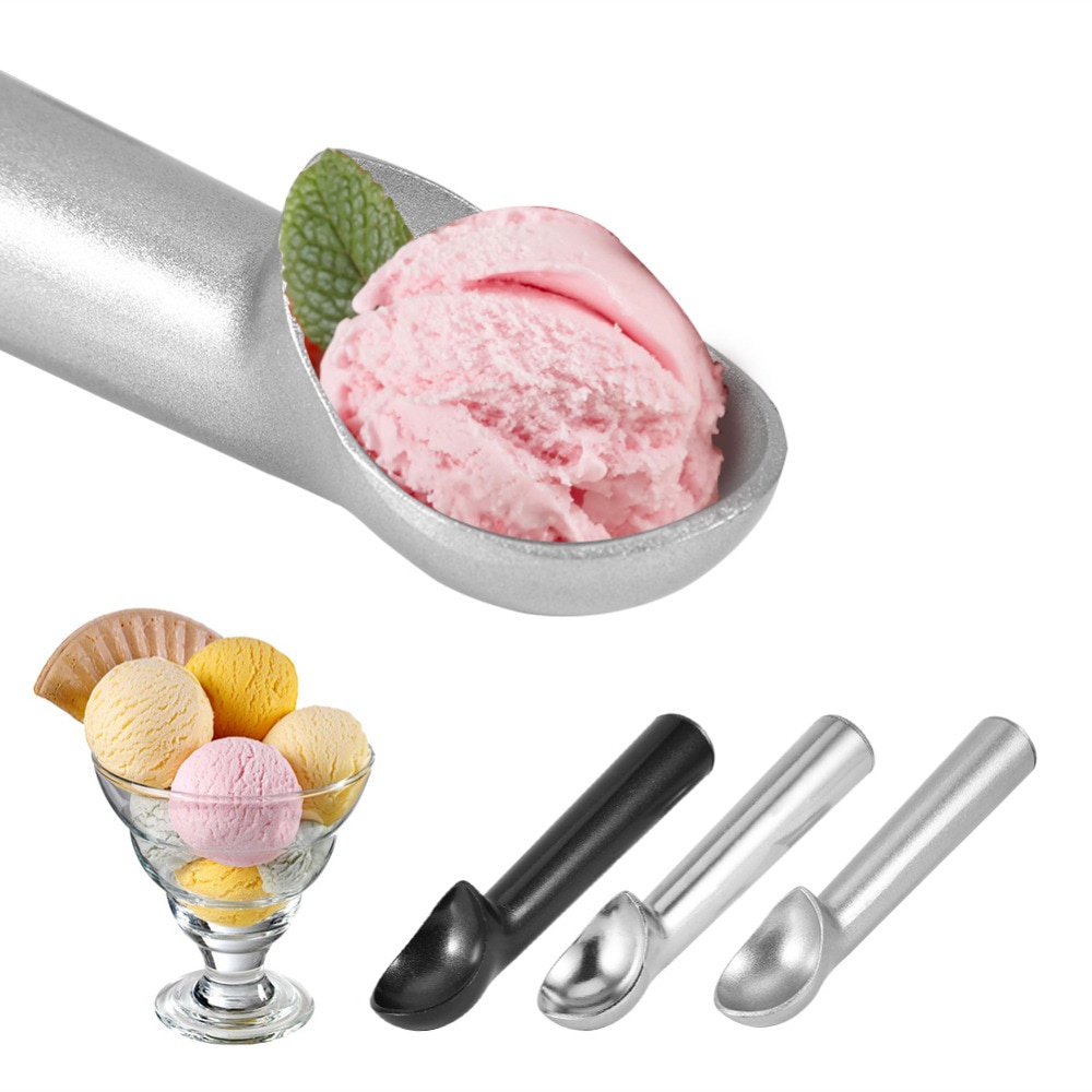 Topincn Sendok Takar Es Krim Gula Kopi Anti Freeze Ice Cream Scoop Spoon - O337 HITAM