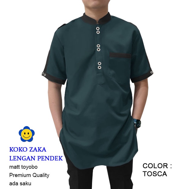 CGF 56349-58488-60470-62314-64158-66179 KOKO ZAKA LENGAN PENDEK Baju Koko Qurta Pria Terbaru,Termurah & Terlaris-Tosca