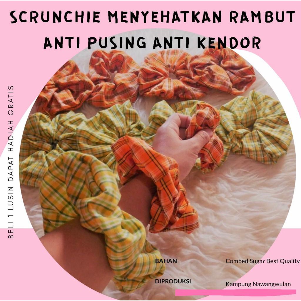 nadiSSE SCRUNCHIE JUMBO/ IKAT RAMBUT SCRUNCHIE/ CEPOL HIJAB/ KUNCIRAN RAMBUT MOTIF KOREAN STYLE