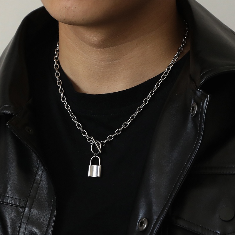 Lock Necklace Accessories Pendant Harajuku Style Retro Punk Diablo Bungee