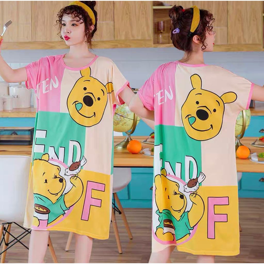 A03 Daster Pooh&amp;Brid Bahan cotton spandek goodqualiy