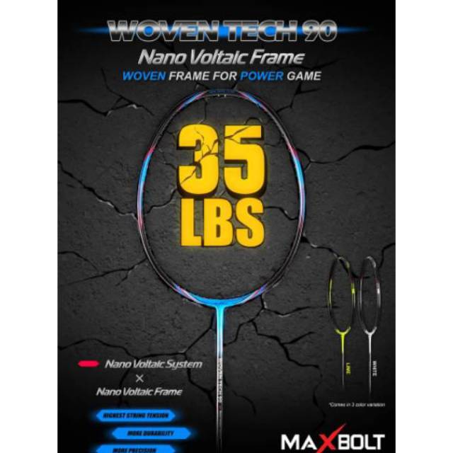 Raket Maxbolt Woven Tech 90 Stabilo Asli
