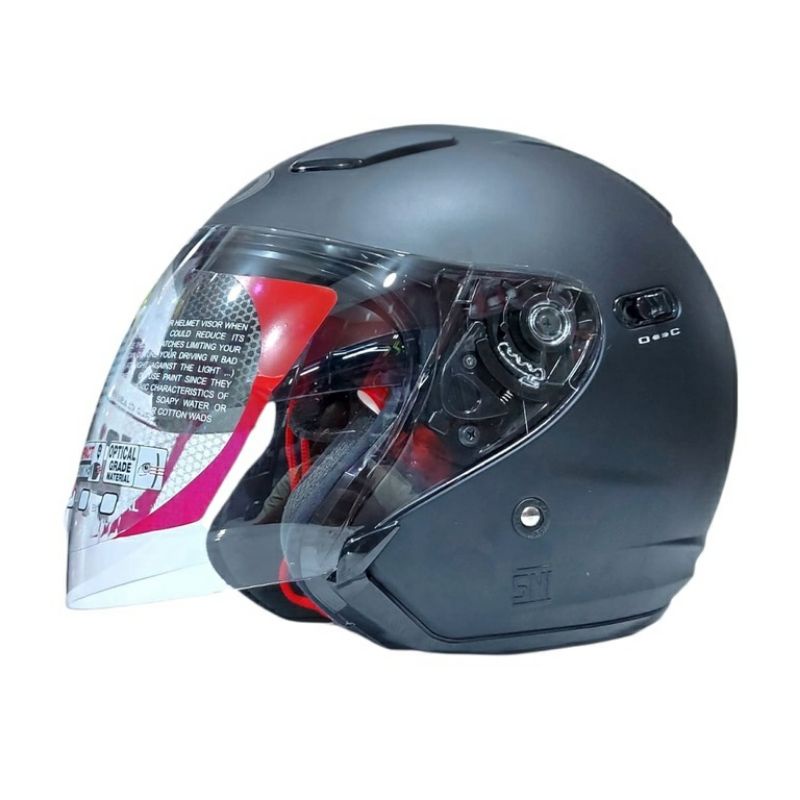 Helm KYT DJ MAXI Solid Hitam Doff Double Visor Original SNI DOT