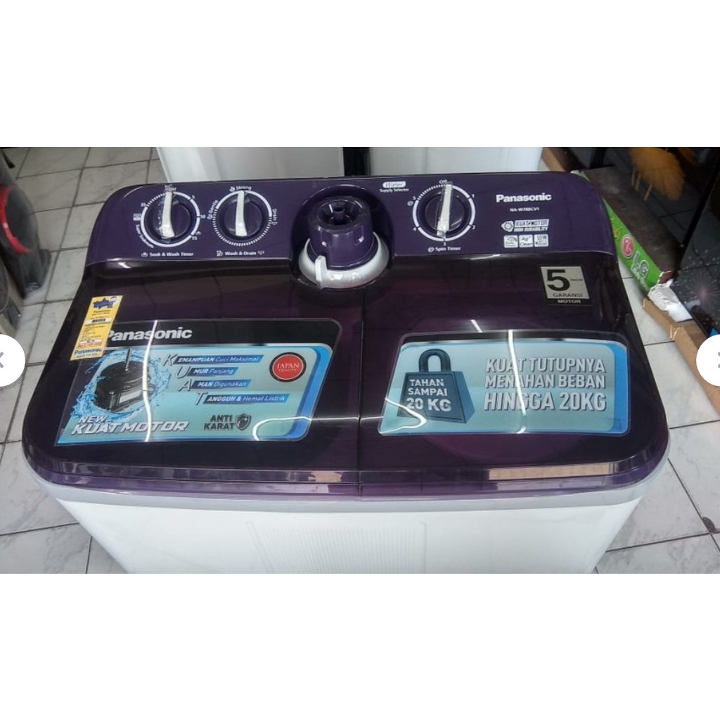 Panasonic Mesin Cuci 2 Tabung 7.5Kg Low Watt NA-W78BCV1 NAW78BCV1