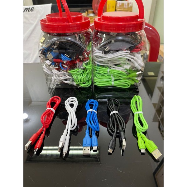 Kabel Data Toplesan Non Brand Warna Warni (1 Toples isi 50 pcs) - Type C - Harga Satuan - Harga Per Pcs