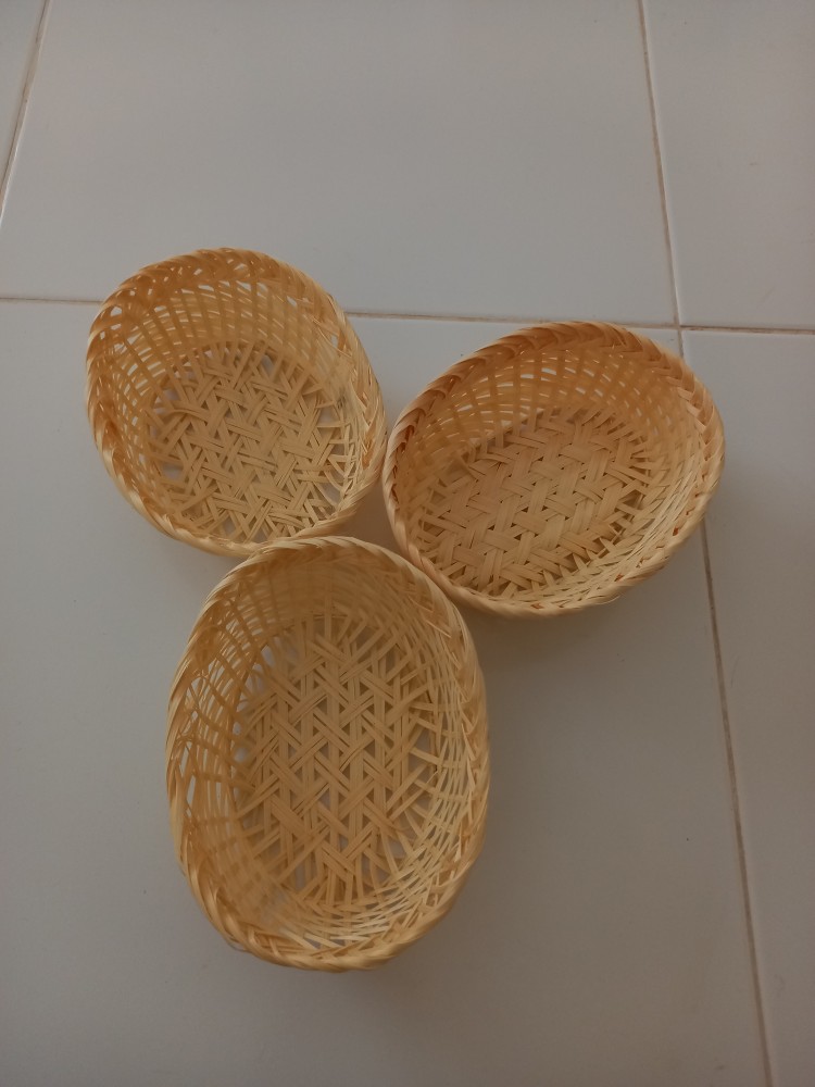 K28s - Keranjang Kecil Oval Anyaman Bambu S 17x13x5 Cm Hampers Parcel Seserahan Mahar Snack Makanan