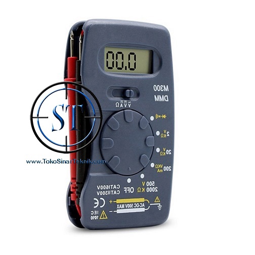 Mini Digital Multimeter M300 Multitester Portable Test Voltmeter Ammeter with Buzzer AC DC Tegangan Tester Saku Plus Baterai