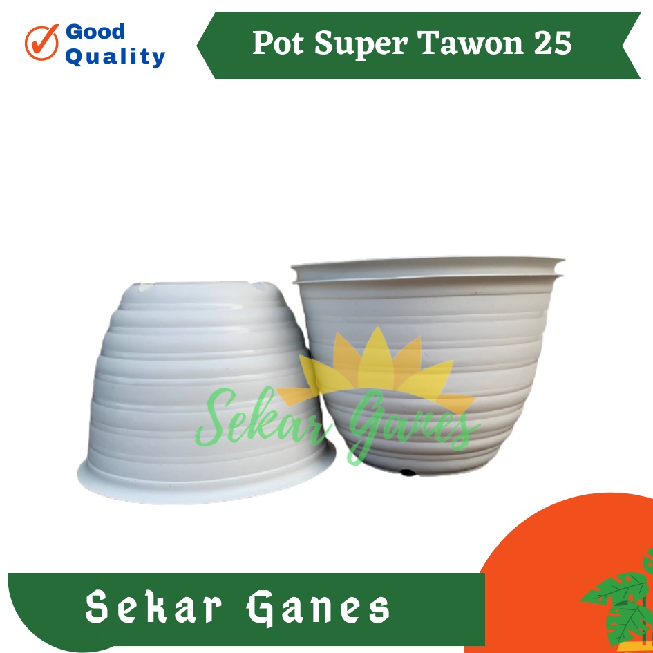 Pot Super Tawon 25 putih ukuran 25 cm Pot bunga hias tanaman plastik