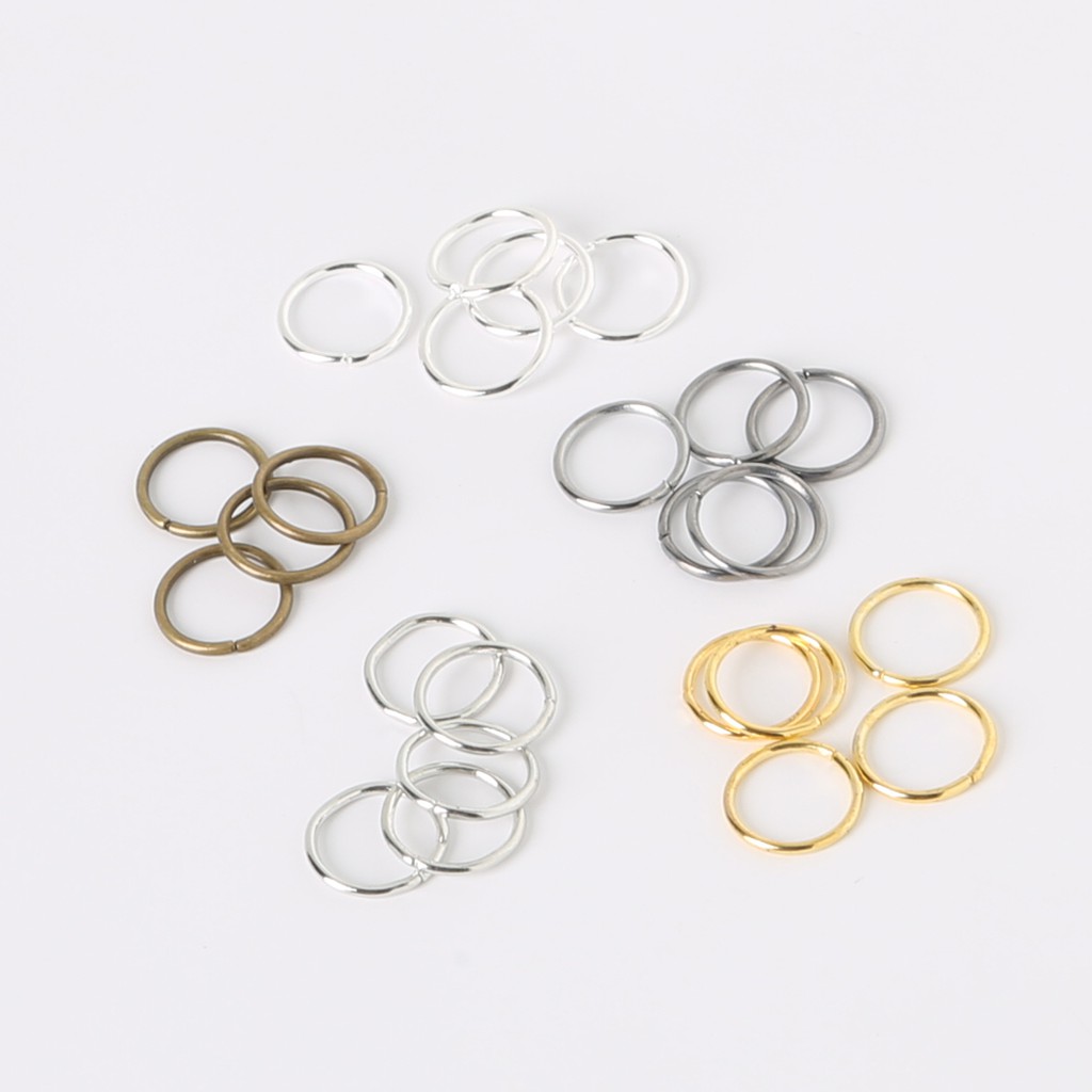 200 / 500pcs / Lot 4 / 5 / 6 / 7 / 8 / 10mm Konektor Split Jump Ring Silver / Gold / Kuningan Untuk Membuat Perhiasan Anting Diy