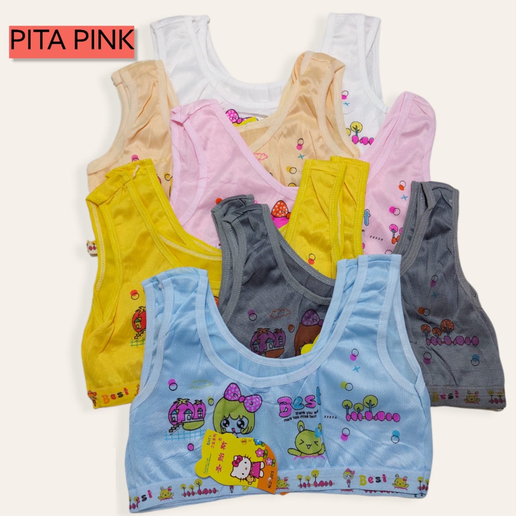 Miniset Anak Perempuan Remaja Tali Besar Tanpa Busa Motif Karakter Ecer