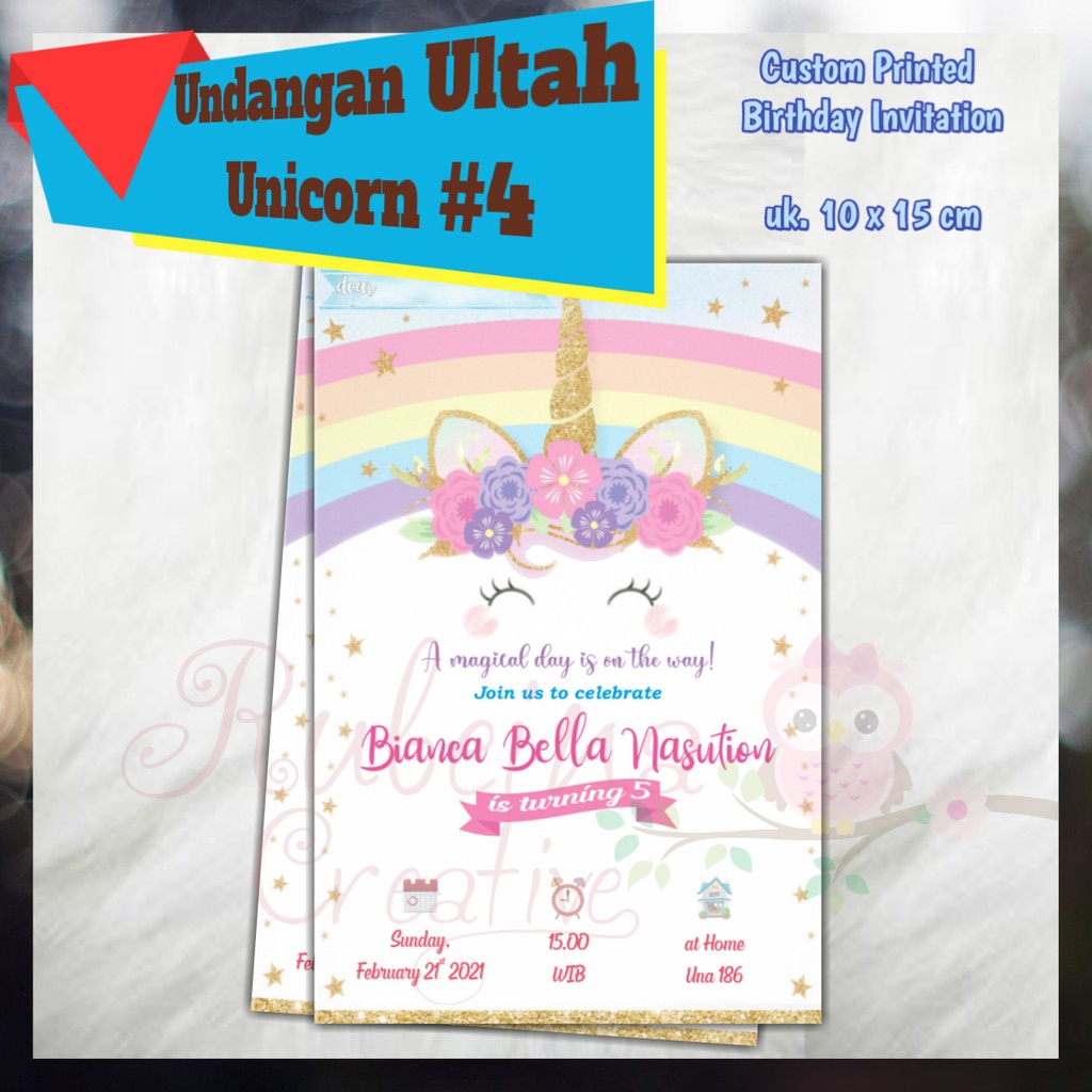 Undangan Ulang Tahun Anak Unicorn #4