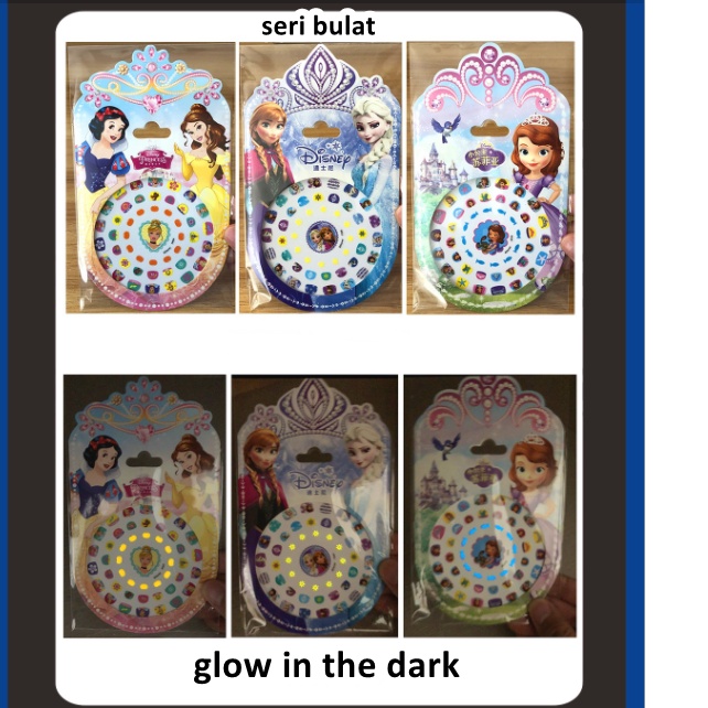 [ORGM] *DISNEY*Sticker Kuku Glitter Karakter Princess Frozen