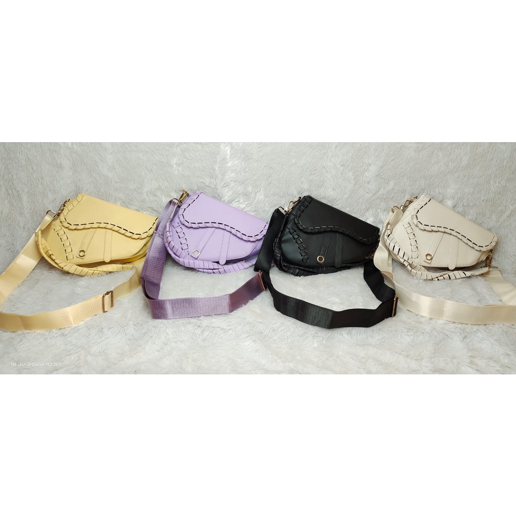 JK 959 1KG MUAT 3PCS TAS SELEMPANG FASHION SADDLE BAG IMPORT LILAC