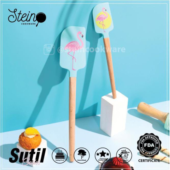 STEIN COOKWARE SUTIL SPATULA FLAMINGO & MUFFIN PERALATAN MASAK DAPUR - FLAMINGO