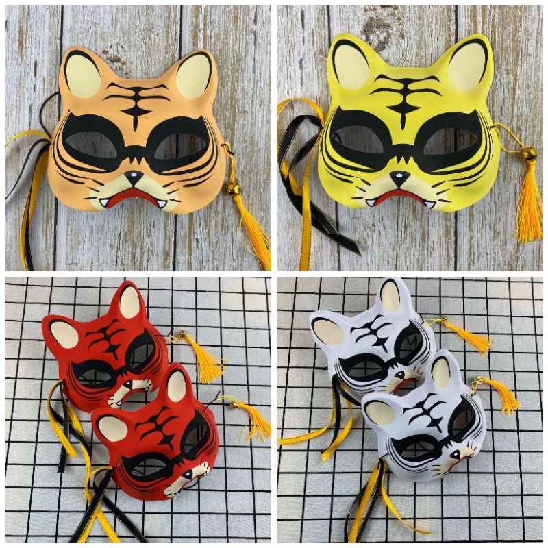 [COD] Topeng Cosplay Anime Jepang Macan Kucing Rubah Anbu Mask