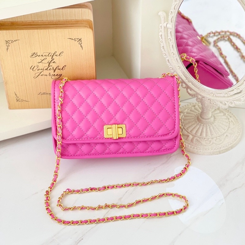 tas pink fuschia