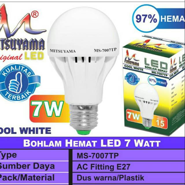 Bohlam LED Terang Dan Hemat MS-7007TP