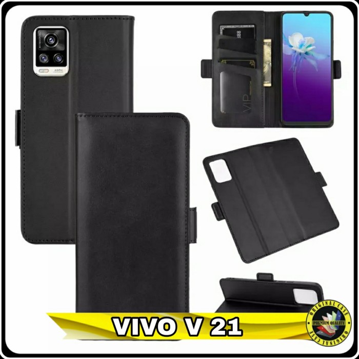 Casing Vivo V 21 V21 FlipCase Sarung Dompet kulit Premium Cover