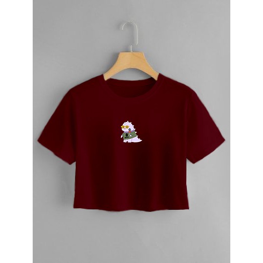 YOURSTYLE1119 - CROP DINO KARAKTER ARMY ALL SIZE KEKINIAN KAOS CROP TOP