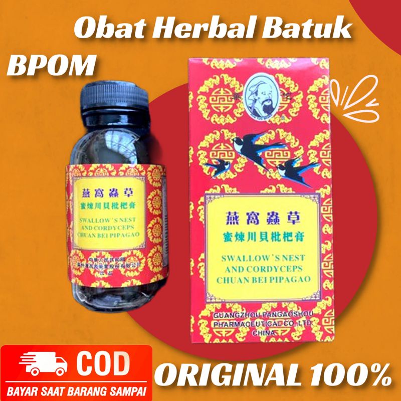 Obat Herbal Batuk Cina Swallow's Nest And Cordyceps Chuan Bei Pipagao Berdahak Kering Sesak Lendir
