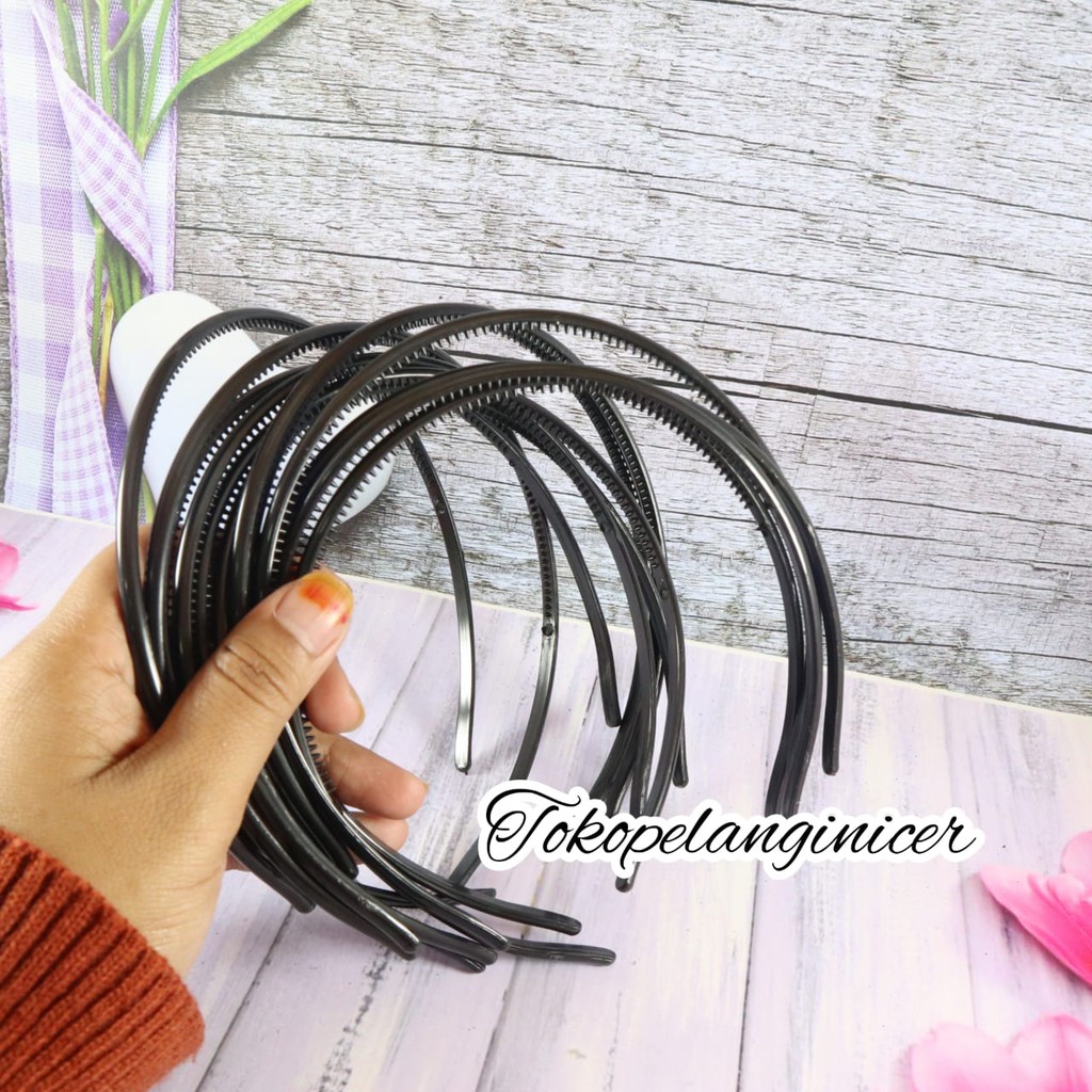 Bando Hitam Polos / Bando Polos Bando Lidi Aksesoris Rambut Wanita Tokopelanginicer