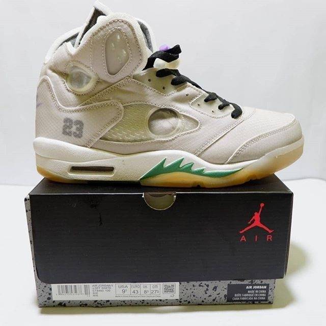 off white green jordans