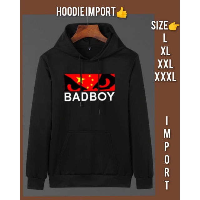 (PROMO GROSIR) Jaket Sweater Polos Hoodie Jumper Pria & Wanita Warna Motif BadBoy merah