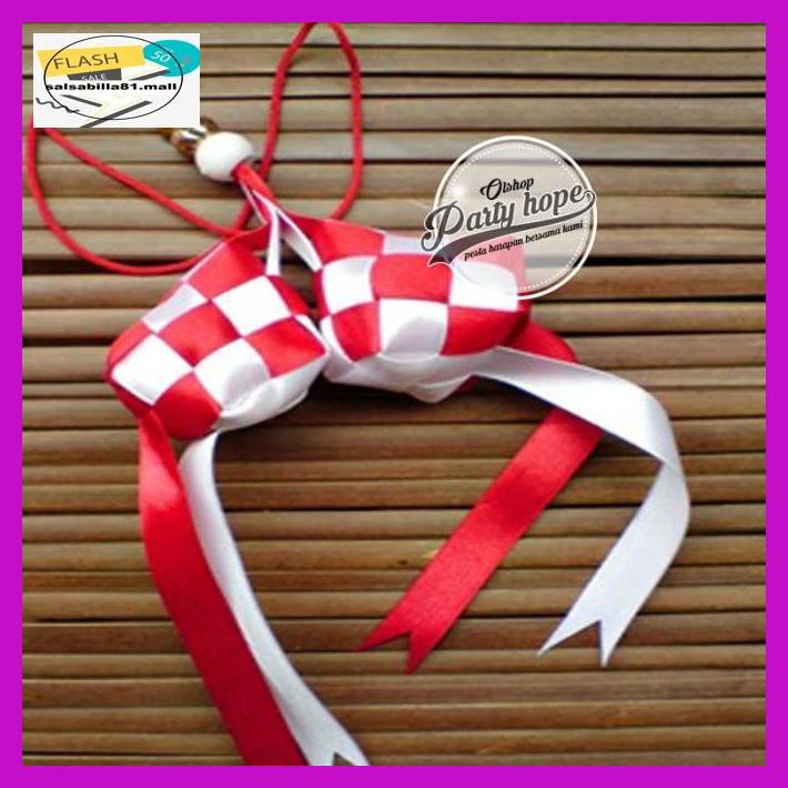 

Q3Sdy6- Ketupat Pita Satin Merah Putih / Hiasan Mobil / Aksesoris Hut Ri R5Eu80-