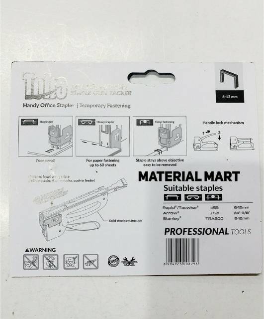 Premium Staples Tembak Toho | Tembakan Paku Staple | Gun Tacker 3 Way | Material Mart