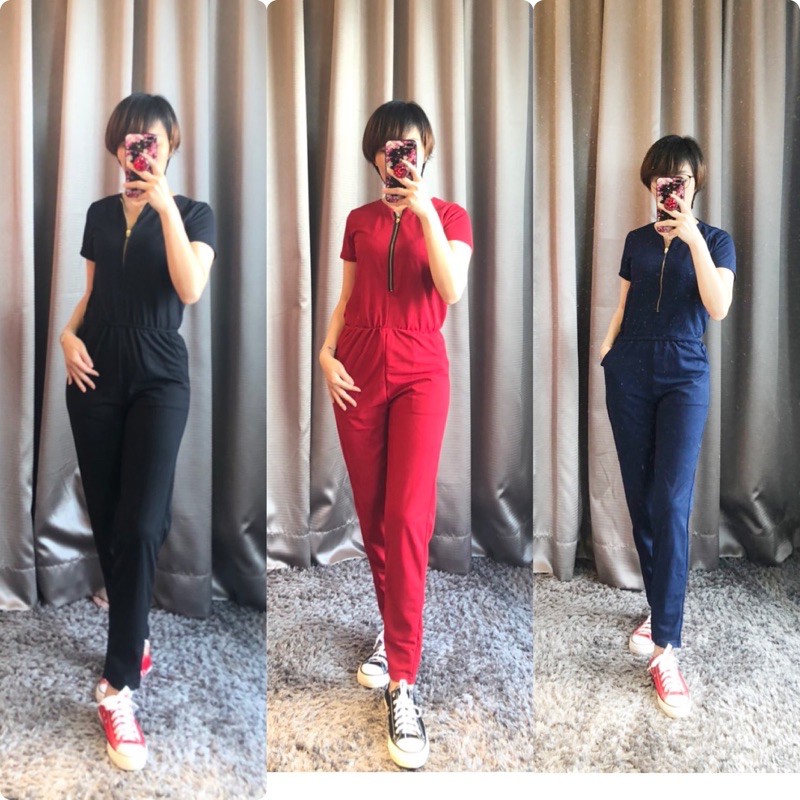 jumpsuit panjang lengan pendek / jumpsuit casual KSDEL