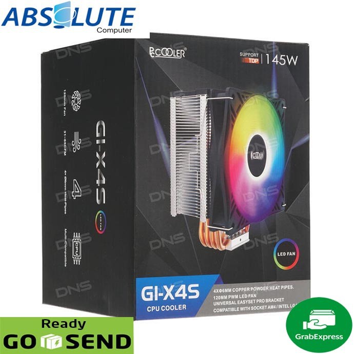 CPU Fan PCCooler GI X4S RGB 12CM 4 Heatpipes Original resmi PC Cooler